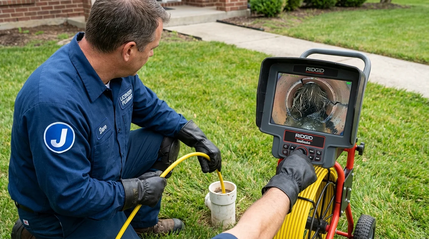 Sewer camera inspection being performed by Johns Plumbing LLC in Pine Beach