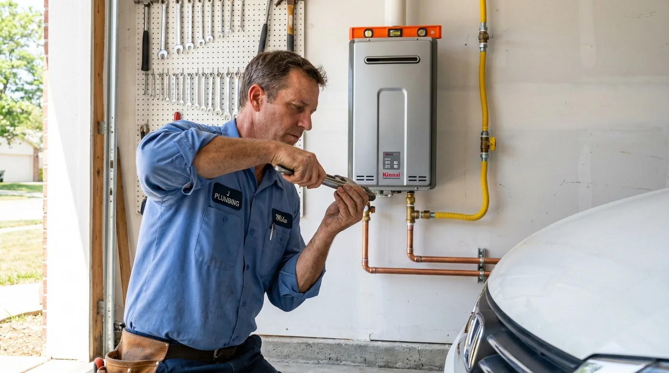 Tankless water heater installation by a Johns Plumbing LLC plumber in Pine Beach